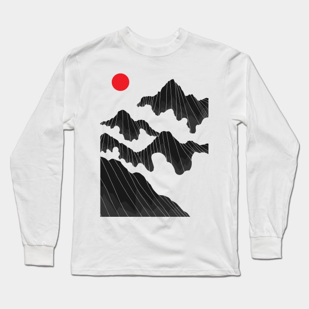 A cloudy landscape Long Sleeve T-Shirt by Swadeillustrations